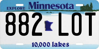 MN license plate 882LOT