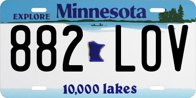 MN license plate 882LOV