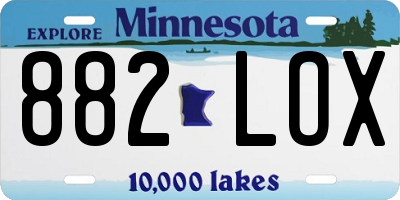 MN license plate 882LOX