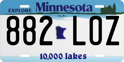 MN license plate 882LOZ