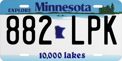 MN license plate 882LPK
