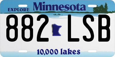 MN license plate 882LSB