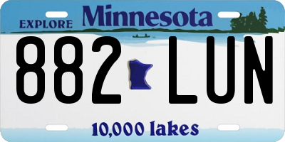 MN license plate 882LUN