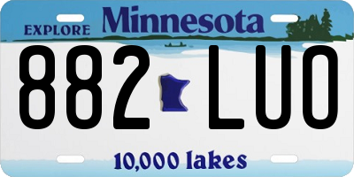 MN license plate 882LUO