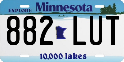 MN license plate 882LUT