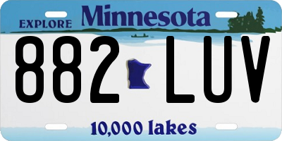 MN license plate 882LUV
