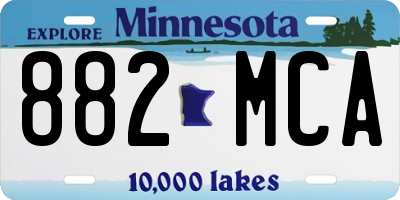 MN license plate 882MCA