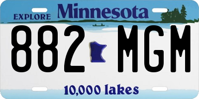 MN license plate 882MGM