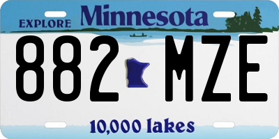 MN license plate 882MZE