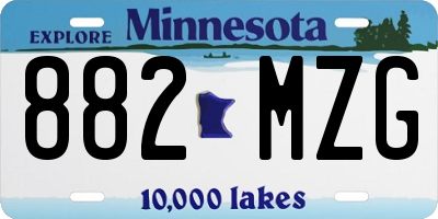 MN license plate 882MZG