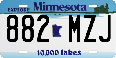 MN license plate 882MZJ