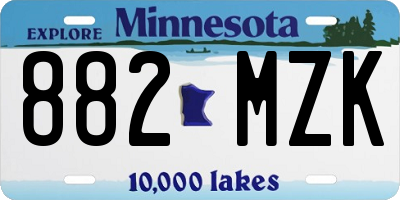 MN license plate 882MZK