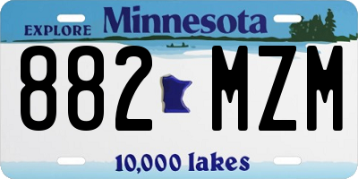 MN license plate 882MZM