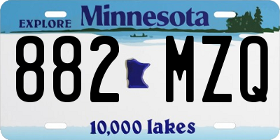 MN license plate 882MZQ