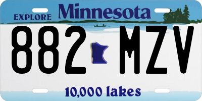 MN license plate 882MZV