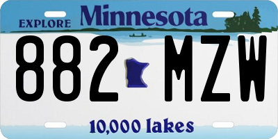 MN license plate 882MZW
