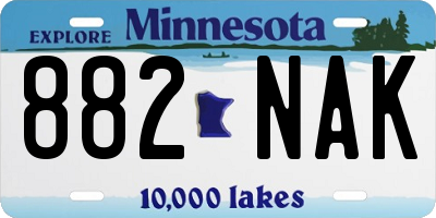 MN license plate 882NAK