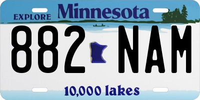 MN license plate 882NAM