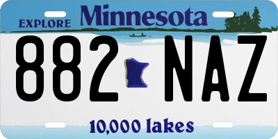 MN license plate 882NAZ