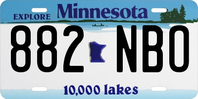 MN license plate 882NBO