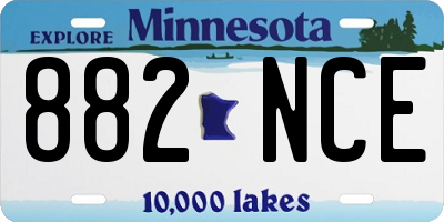 MN license plate 882NCE