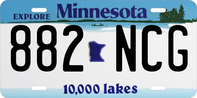 MN license plate 882NCG