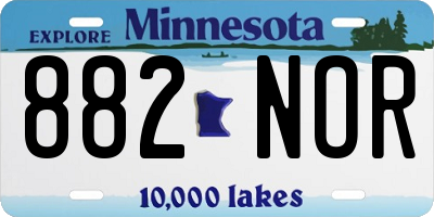 MN license plate 882NOR