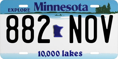MN license plate 882NOV