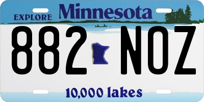 MN license plate 882NOZ