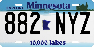 MN license plate 882NYZ