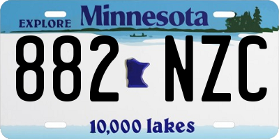 MN license plate 882NZC