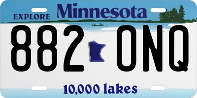 MN license plate 882ONQ