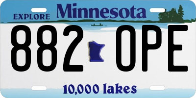 MN license plate 882OPE