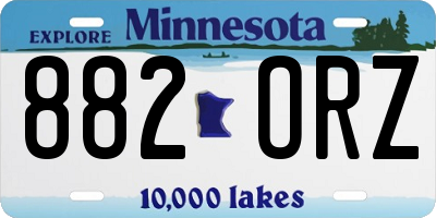 MN license plate 882ORZ