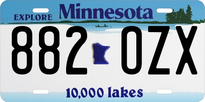 MN license plate 882OZX