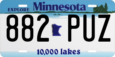 MN license plate 882PUZ