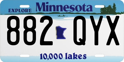 MN license plate 882QYX
