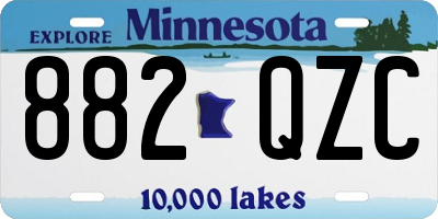 MN license plate 882QZC