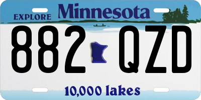 MN license plate 882QZD