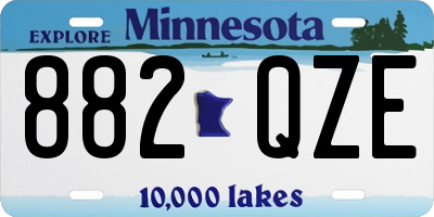 MN license plate 882QZE