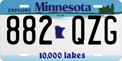 MN license plate 882QZG