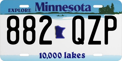 MN license plate 882QZP