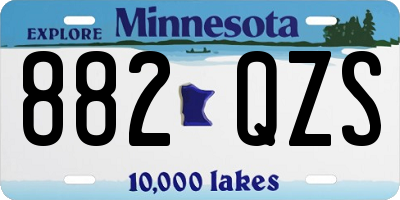 MN license plate 882QZS