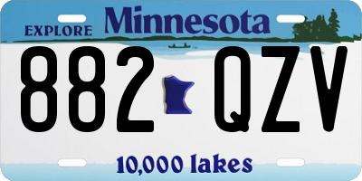 MN license plate 882QZV