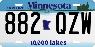 MN license plate 882QZW