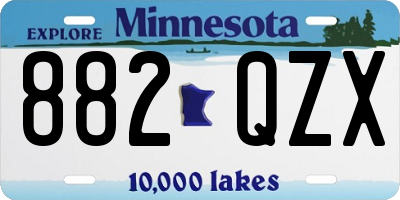 MN license plate 882QZX