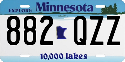 MN license plate 882QZZ