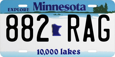 MN license plate 882RAG