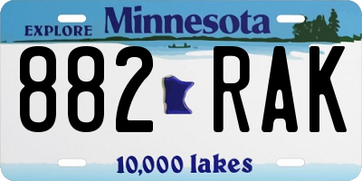 MN license plate 882RAK