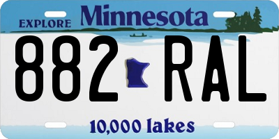 MN license plate 882RAL